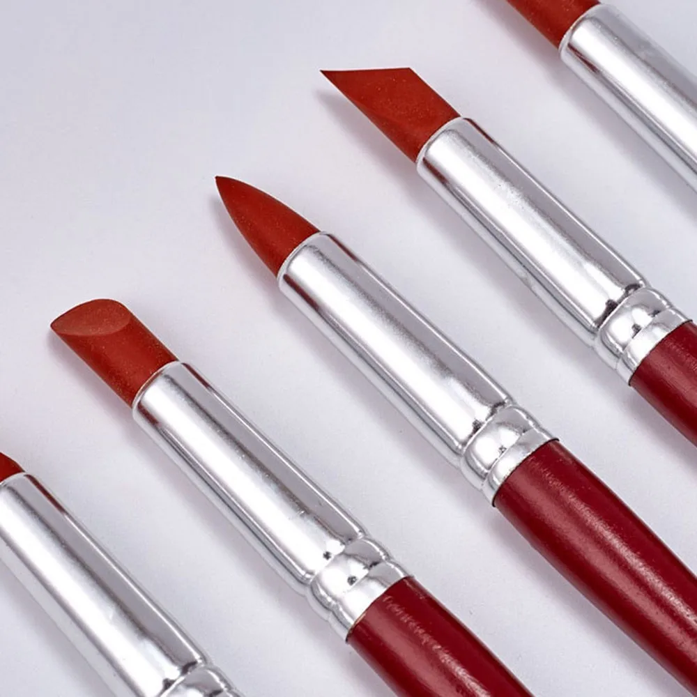 5pcs Large Rubber Pen Tip Paint Brushes Clay Tools for Sculpture Pottery Color Shaping Blending Drawing Modeling Hot | Дом и сад