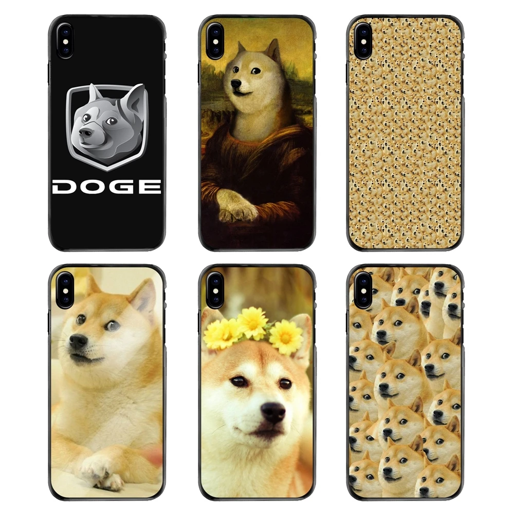 For iPhone 4 4S 5 5S 5C SE 6 6S 7 8 Plus X XR XS Max iPod Touch Happy Doge With It Kawaii Pattern Collage Hard Phone Cover |
