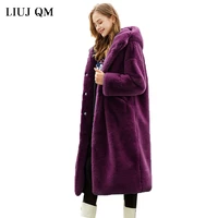 oversized winter warm hooded jacket women thicken long coat solid color faux fur coat women casual women fur faux jacket outwear