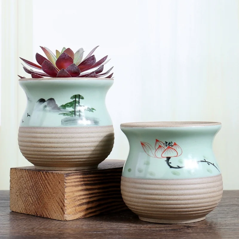 

Ручная роспись керамические цветочные горшки комнатная столешница в горшке суккулент горшок для растений украшения дома