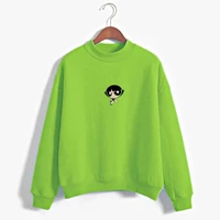 kawaii buttercup powerpuff aesthetic cute girls sweatshirt fashion womens clothing cartoon color print hoodie autumn top