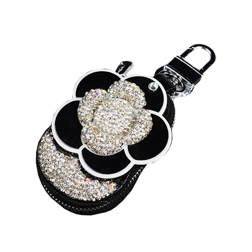 Car Key Bag with Rhinestones Bling for Universal Cover Leather Mirror Inside | Автомобили и мотоциклы