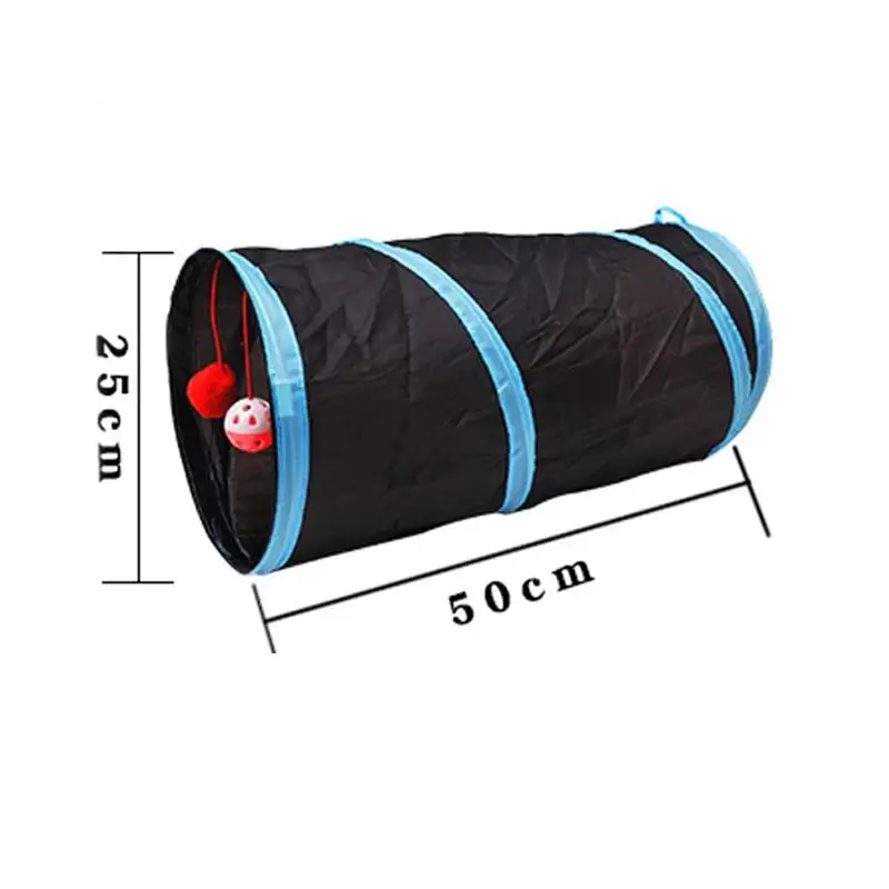 Туннель для кошек забавная игрушка домашних питомцев с 2 отверстиями Складные