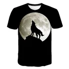 Забавная футболка для мужчин Летняя мода Harajuku Графический новые Волк 3d печать топы с рисунками животных: Прохладный Смешные футболки с коротким рукавом футболки 6xl