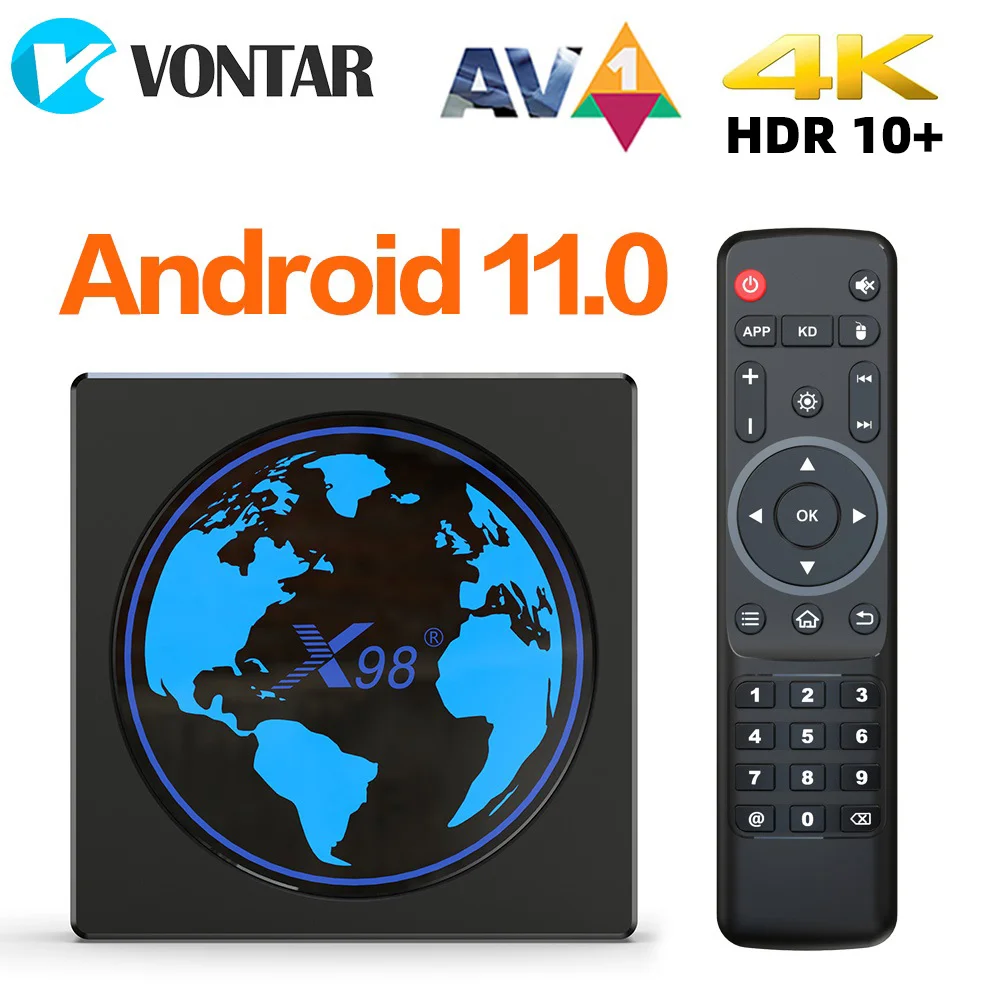 VONTAR X98mini Amlogic S905W2 TV Box Android 11 4G 64GB X98 mini Unterstützung AV1 Wifi BT TVBOX Media player 4GB32GB Set Top Box