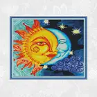 Радость воскресенье китайские наборы для вышивки крестом 11CT 14CT солнце и луна отпечаток на холсте вышивка картины украшение дома