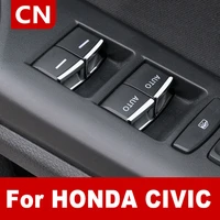 car door armrest glass switch lift window button decoration sticker for honda 10th civic 2019 2018 2017 2016 car interiors