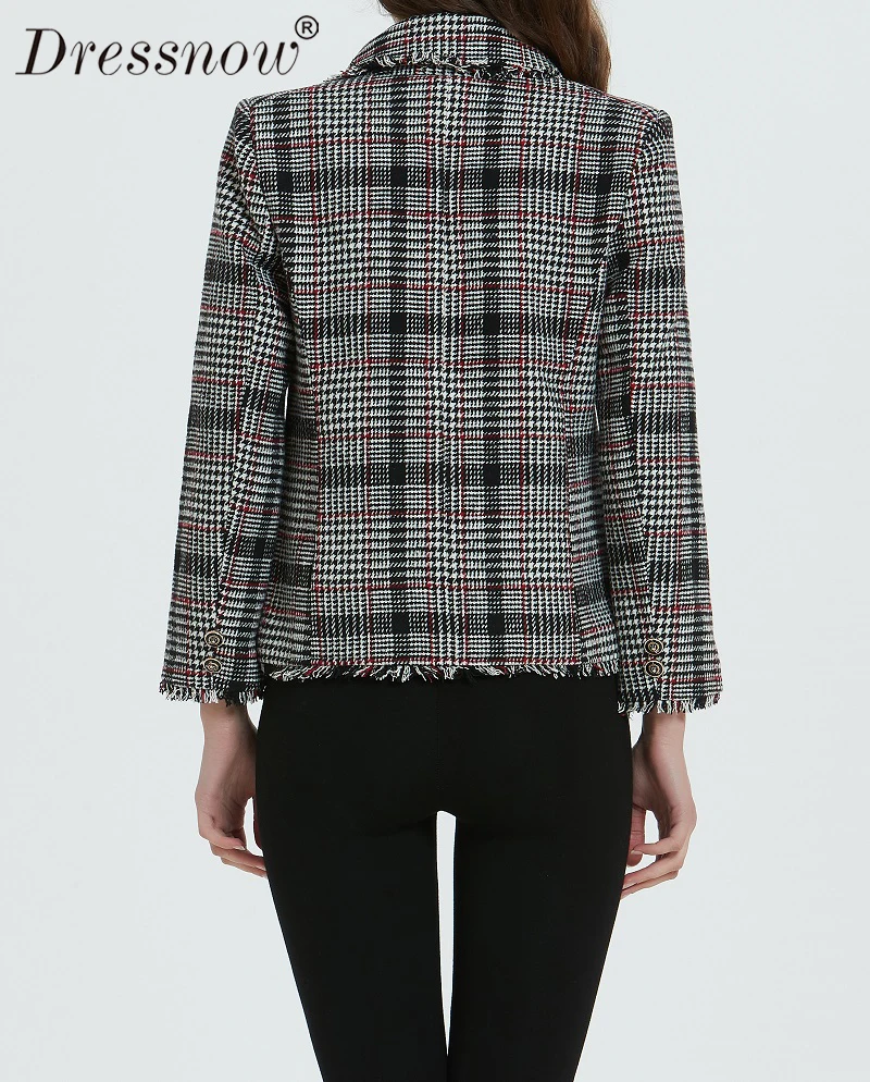 Dressnow, высокое качество, женские зимние плотные твидовые клетчатые куртки, пальто, зимняя куртка с длинным рукавом, пальто, женская твидовая куртка, верхняя одежда