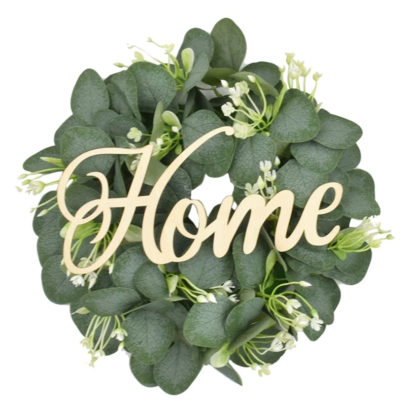 

Новый венок из искусственного эвкалипта для входной двери, окна, свадьбы, вечеринки, весенне-летнего фермерского сада, украшение для дома