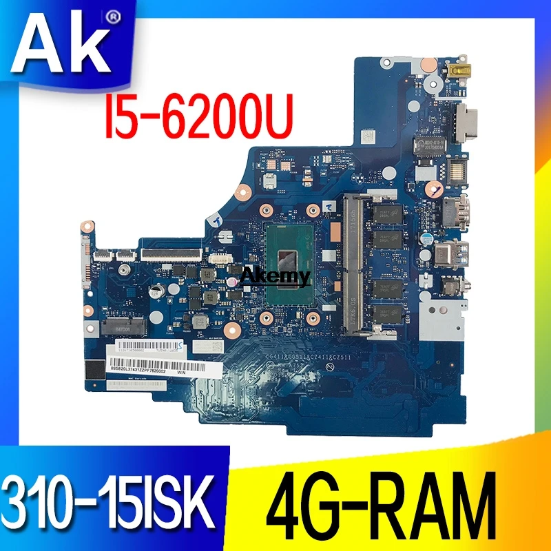 NM-A752 материнская плата для ноутбука For Lenovo 310-15ISK 510-15ISK оригинальная 4GB-RAM I5-6200U |