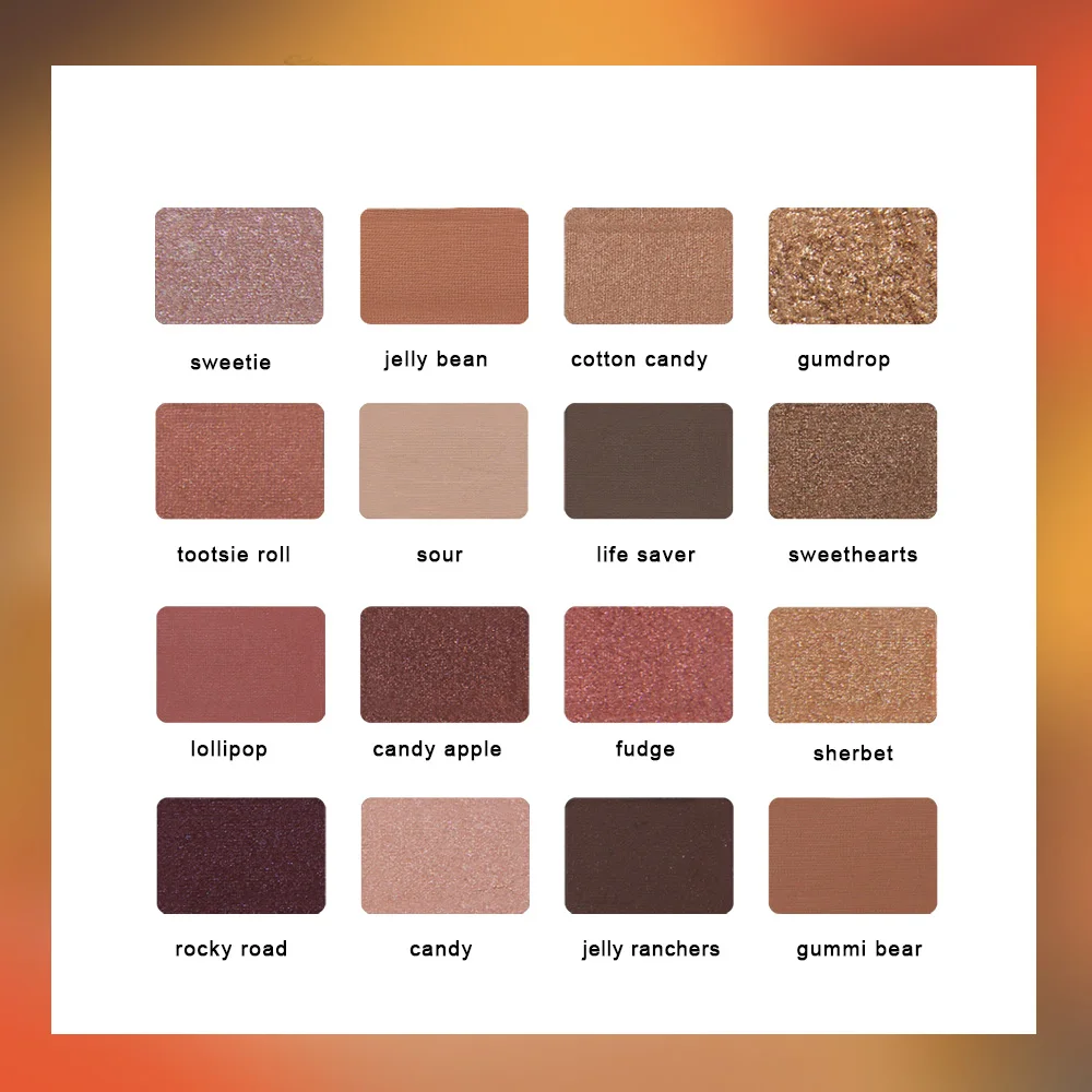 16 цветов Сияющие тени для век Палитра Водонепроницаемая Дымчатая матовая Пудра
