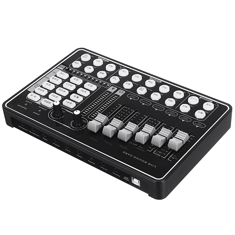 

Bluetooth Sound Card USB Headset Microphone Webcast Live Sound Card Interface External 20 Sound Effects for Home Stage