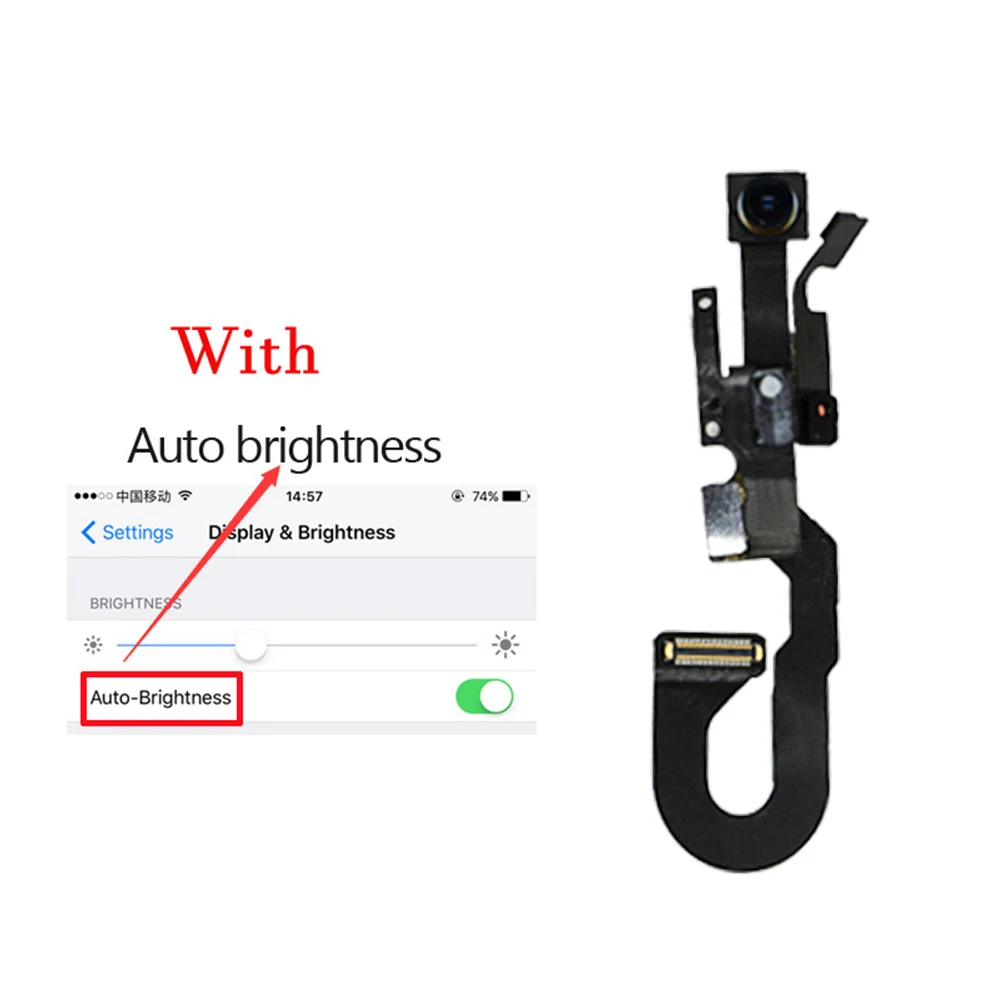 Маленькая фронтальная камера для iPhone 7 7G Plus с датчиком освещения гибкий кабель