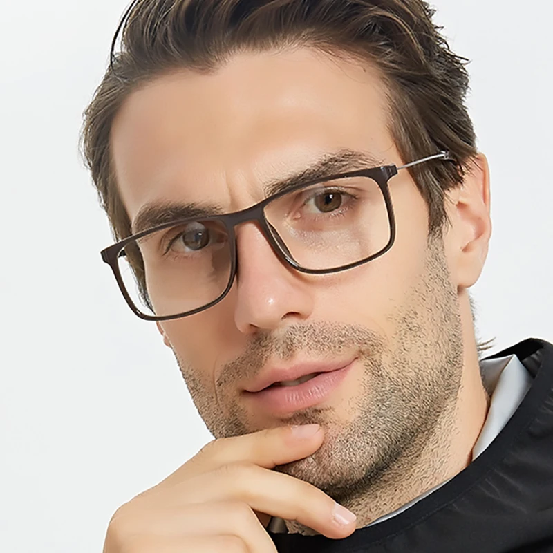 Новинка 2020 темно коричневые прямоугольные мужские очки оправа для очков ретро