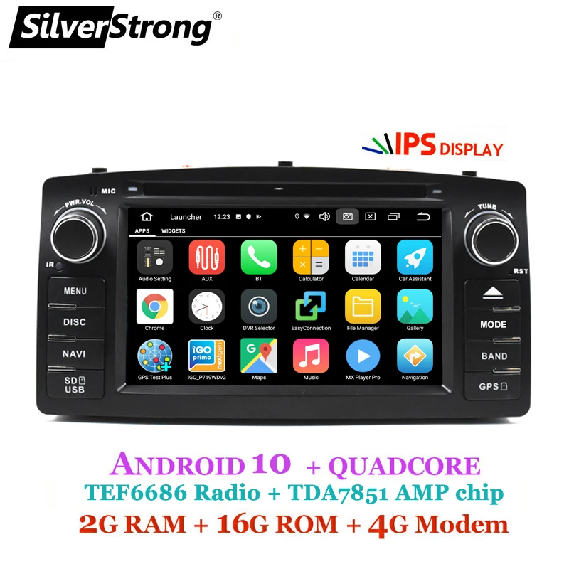 4G Android 10 COROLLA E120 автомобильный DVD gps для TOYOTA corolla ex Универсальный радио SilverStrong 2din навигация android DVD