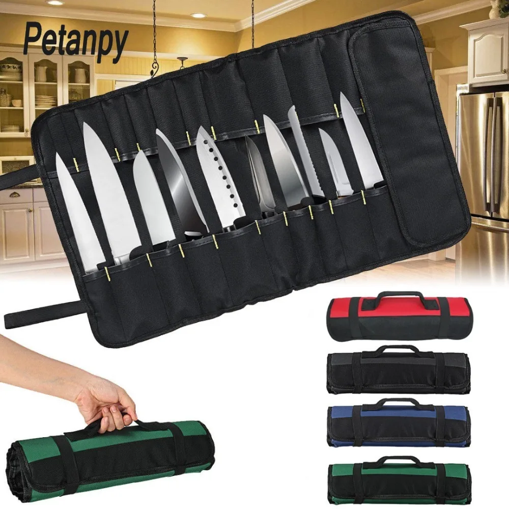 4 цвета на выбор сумка для ножей шеф повара в рулоне чехол переноски кухни готовки
