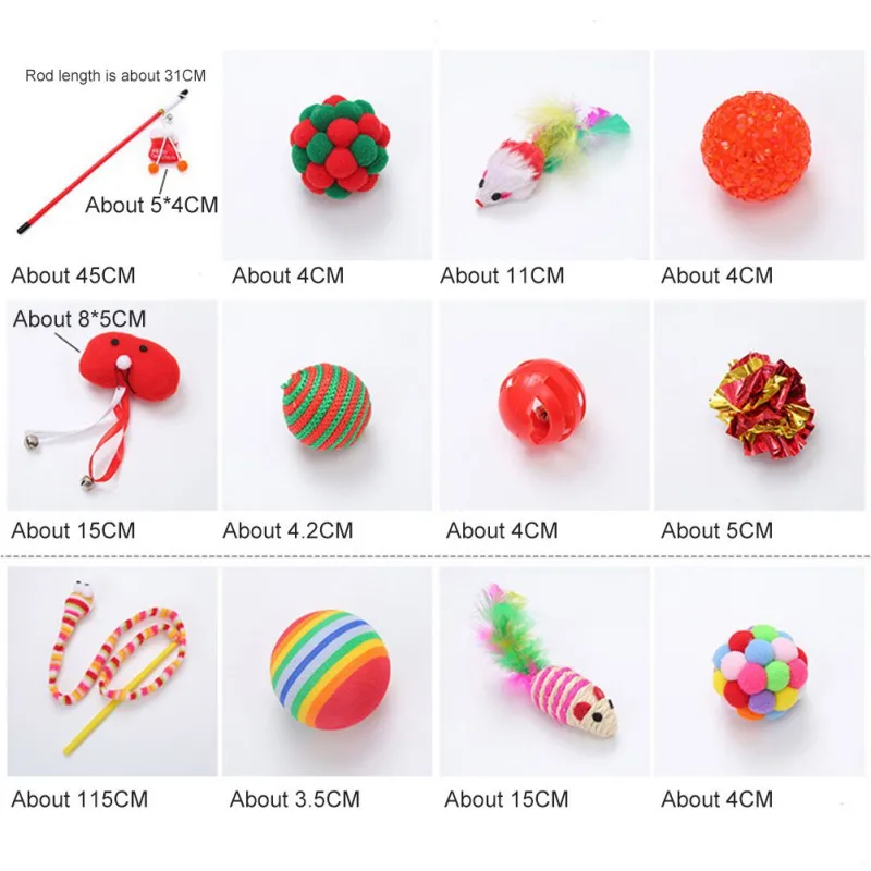 Christmas Pet Cat Toy Set Funny Ball Socks Creative Assorted Interactive Play for Kittens | Дом и сад