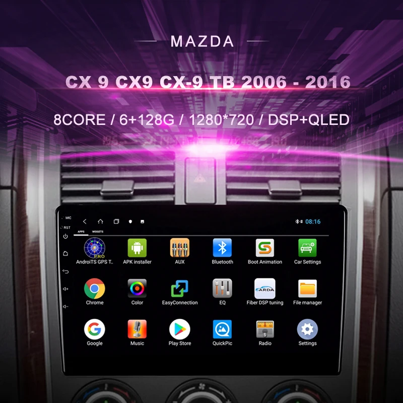 

Автомобильный DVD-плеер для Mazda CX-9 (2006-2016), автомобильное радио, мультимедийный видеоплеер, навигатор GPS, Android 10,0, двойной Din