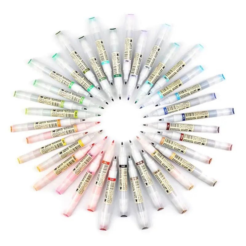 12 Colour Both Head Triangle Oiliness Marker Pen Student Marc Arts Painting For Animation Manga | Канцтовары для офиса и дома