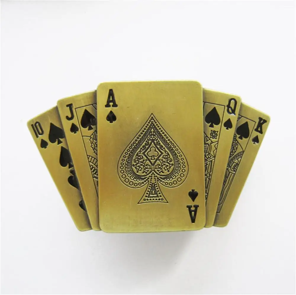 Новинка Классическая бронзовая Пряжка для казино Royal Flush Spade в наличии США - купить