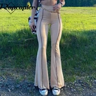 Брюки Rapcopter женские в стиле Харадзюку, базовые Приталенные брюки-карго с контрастной расклешенной талией, винтажные базовые Джоггеры в стиле 90-х, y2k