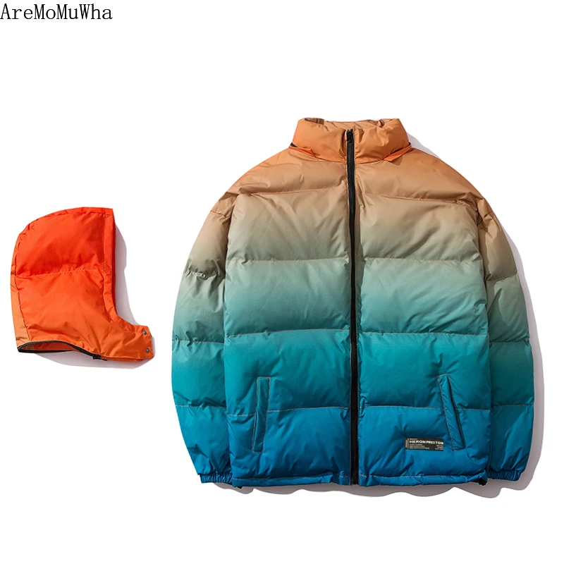 Autumn Winter High Street Cotton Jacket Brand Warm Thick Bread Coat Short Hooded Cotton Jacket Men Coat mens winter clothing