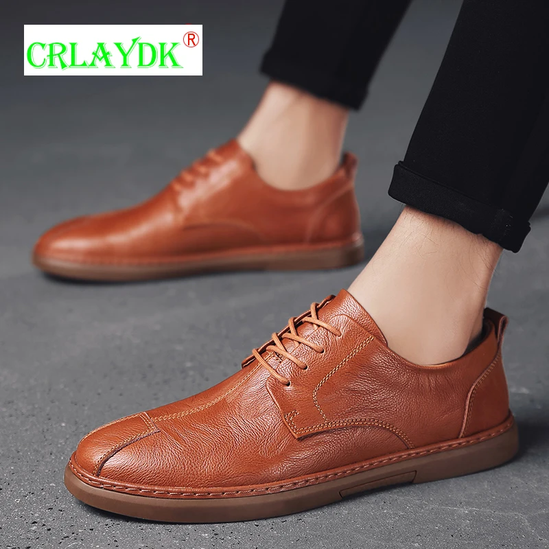 

Кроссовки CRLAYDK мужские на шнуровке, роскошные повседневные туфли на плоской подошве, удобные деловые лоферы, для вождения, офиса, прогулок