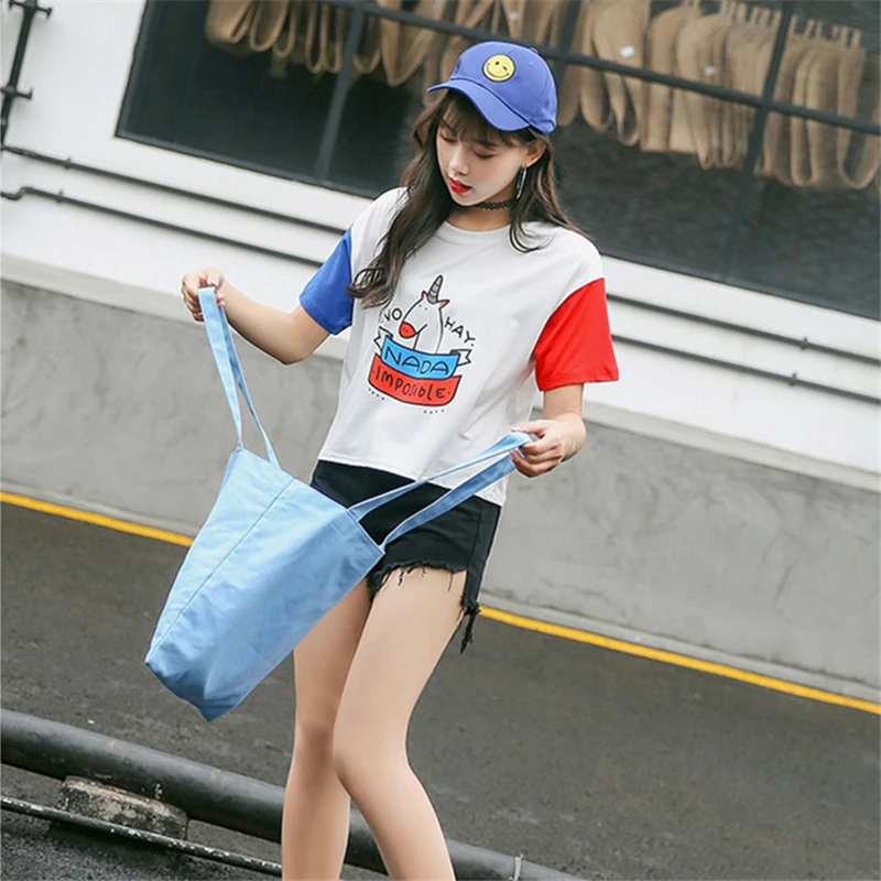 Jielur Летняя женская футболка с короткими рукавами в стиле Харадзюку BF новая