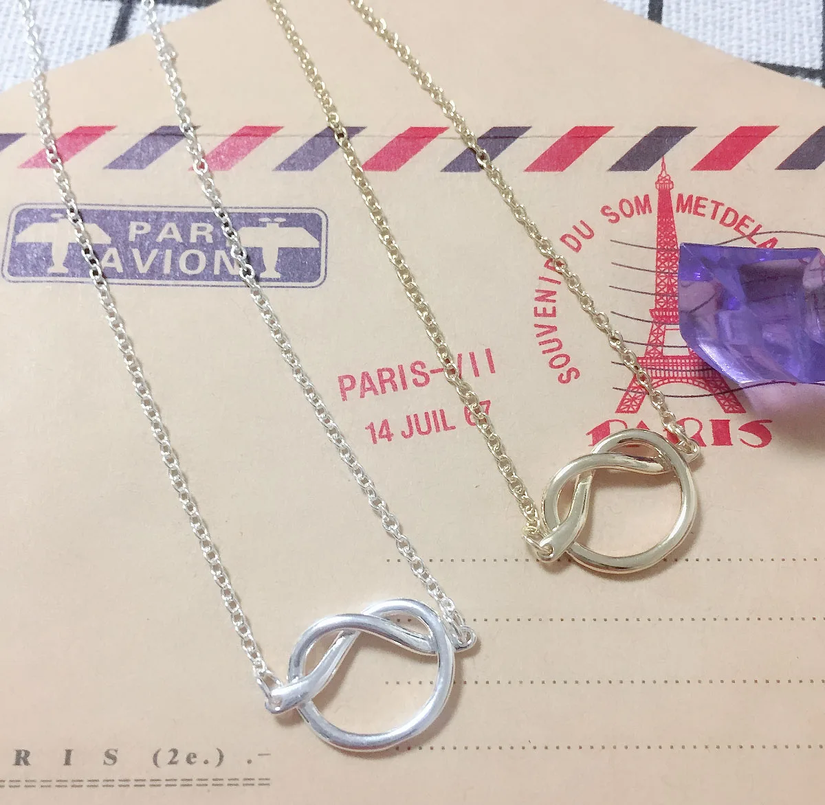 Ожерелье женское из проволоки простой классический кулон нержавеющей стали с