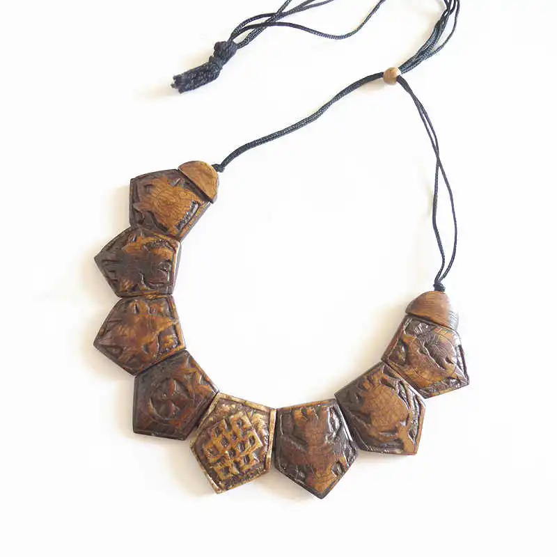 Кость тибетского яка счастливое восемь амулет чокер тибетский этнический