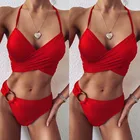 Красный купальный костюм для женщин Холтер бикини комплект купальный костюм женский купальник женский бразильский сексуальный бикини 2020 купальники для женщин