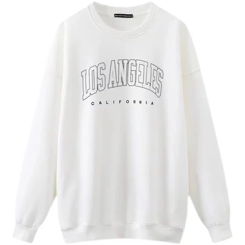 

Женский свитшот с длинным рукавом, винтажный свитшот большого размера с вышивкой и буквенным принтом, пуловер с V-образным вырезом в стиле Х...