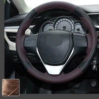 designer steering wheel cover diy stitch on wrap for toyota corolla 14 19 rav 4 super soft non slip durable car interior