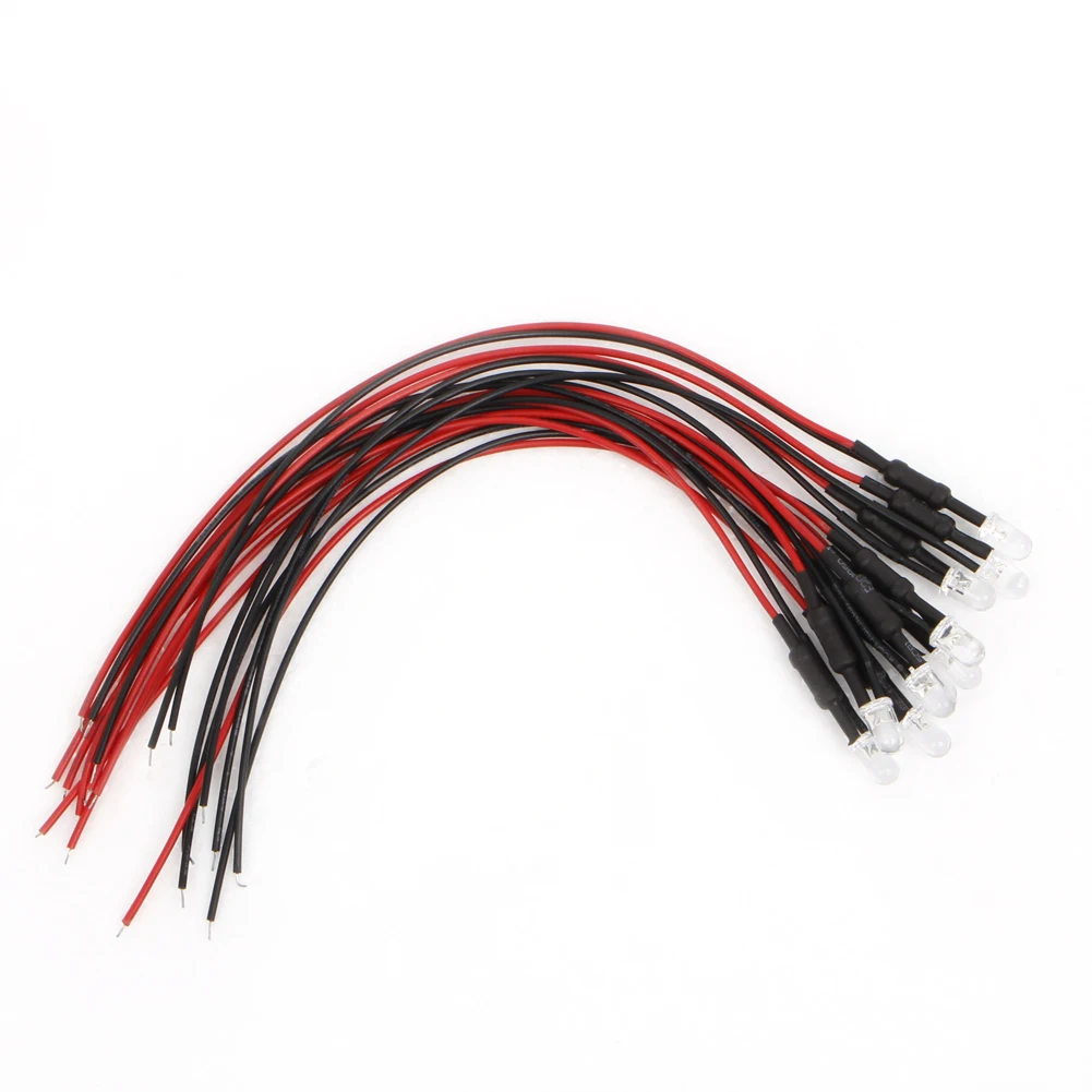 

10pcs DC 24V 18cm 5mm Pre Wired LED Lamp Light Bulb Emitting Diode E7CA