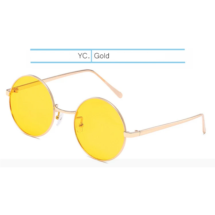 Gold-Yellow IVSTA компьютерные очки Круглый анти синий светильник блокирующая оптическая оправа для женщин Близорукость мужчин для Harri Potter стиль ночные солнцезащитные очки - Цвет оправы: Gold-Yellow