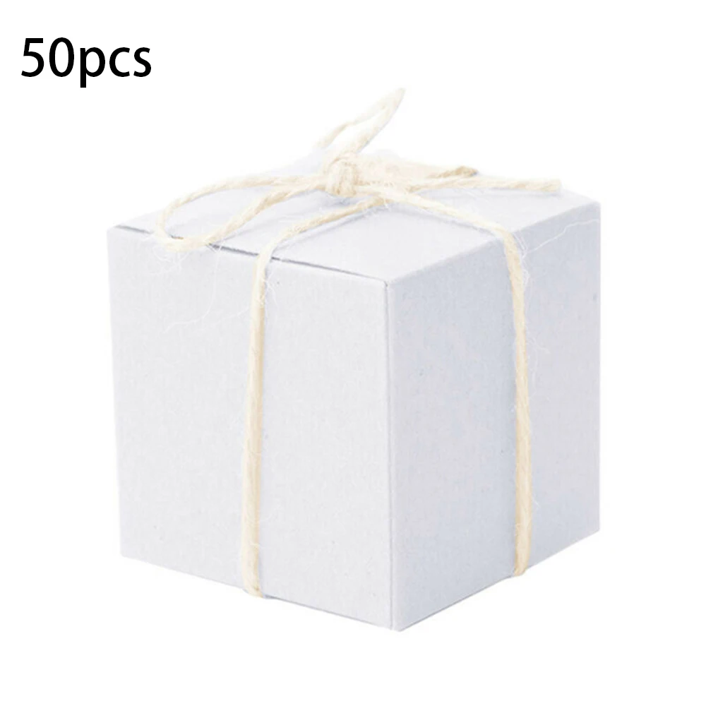 

50Pcs Kraft Paper Box Square Cardboard Box DIY Gift Box For Soap Cookies Jewelry Gift Packaging Candy Cookies Cake Baking