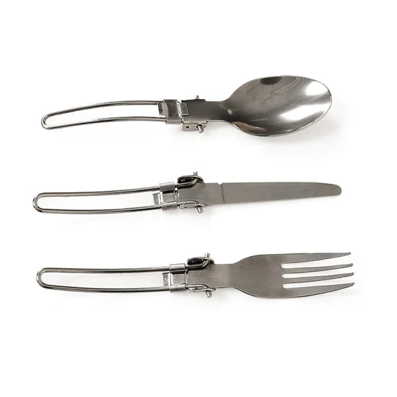 3 шт. Портативная Складная ложка из нержавеющей стали Складной нож вилка для