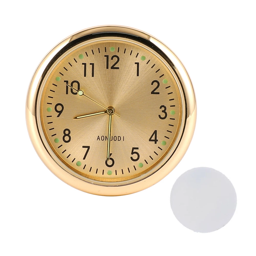 For Car Boat Bike Ornament Accessories Mini Electric Luminous Auto Dashboard Round Quartz Stick-On Clock |