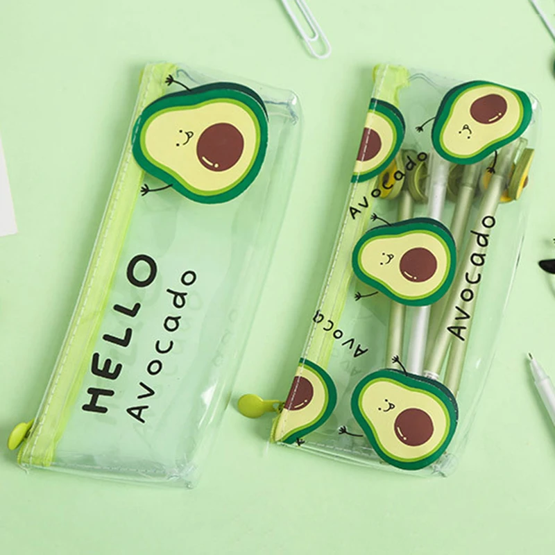 

Fashion PVC Avocado Cosmetic Bag Travel Women Laser Clear Transparent Necessary Makeup Bag Case Bath Wash Organizer Zipper Pouch