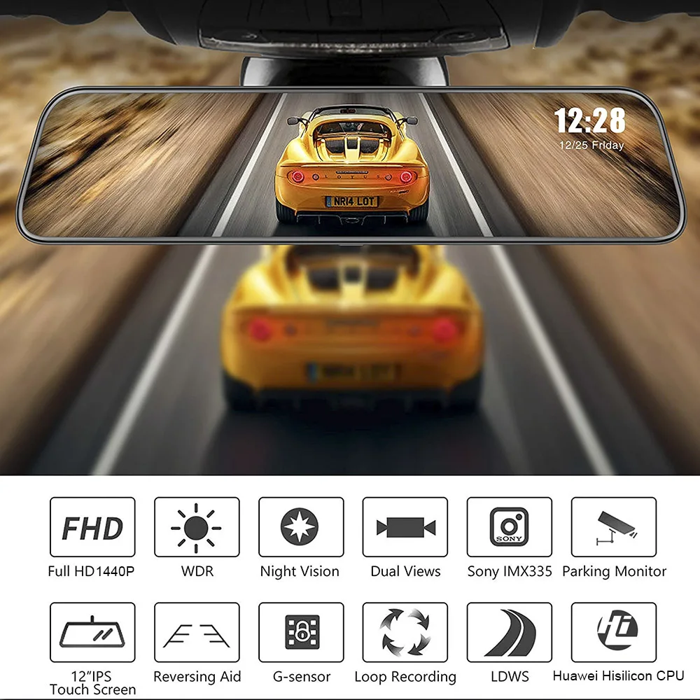 Автомобильный видеорегистратор HGDO H26 2K 1440P FHD Huawei Hisilicon CPU автомобильная камера