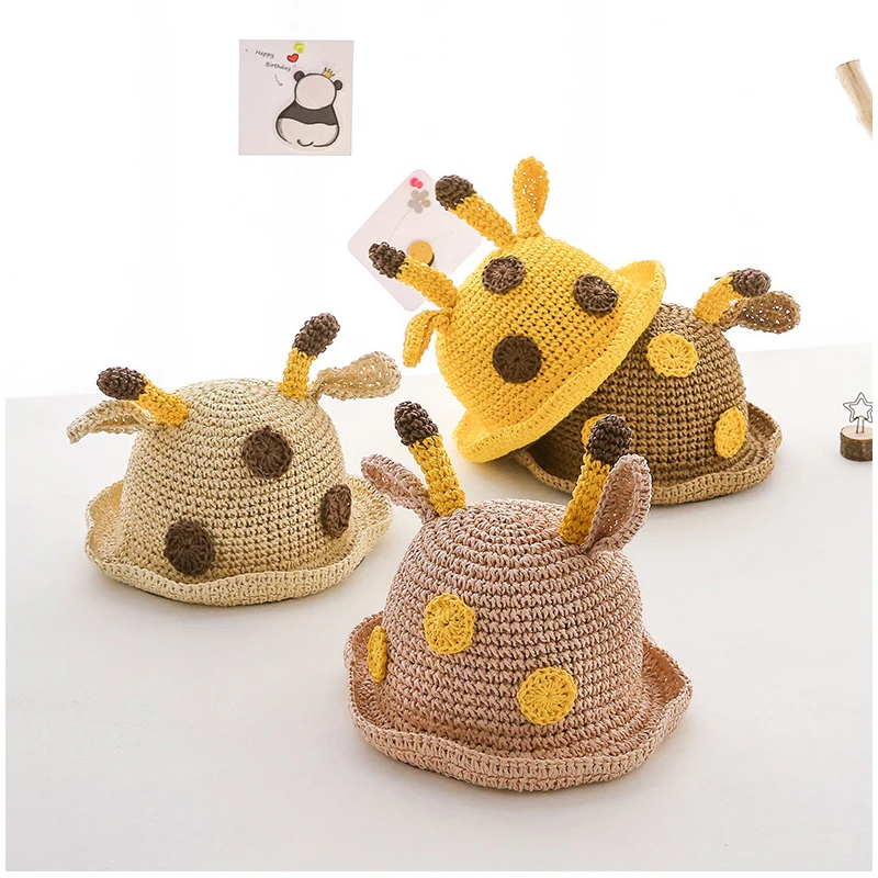 

Панама детская соломенная с ушками из рафии, для девочек