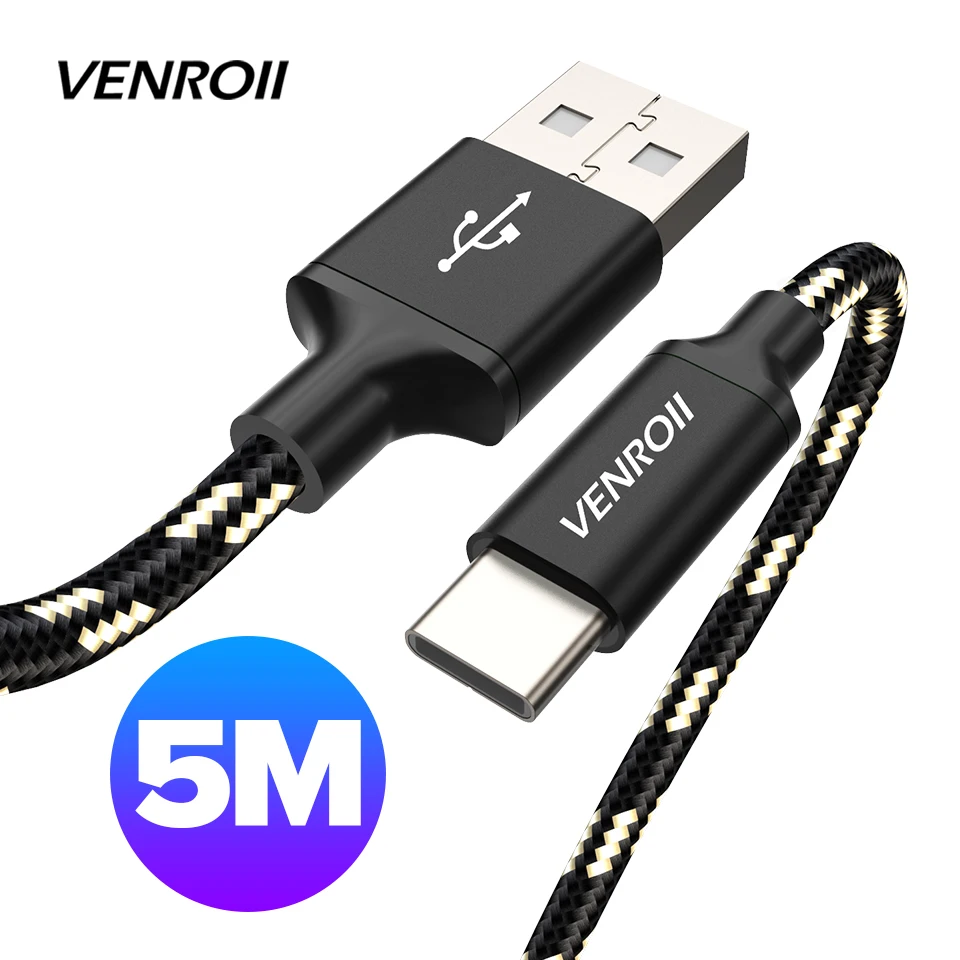 Venroii 3A usb type C кабель для samsung S8 Xiaomi mi x Max 3 8 USBC type-C кабель для передачи данных для huawei P20 Lite mate 20 Oneplus 6 6T