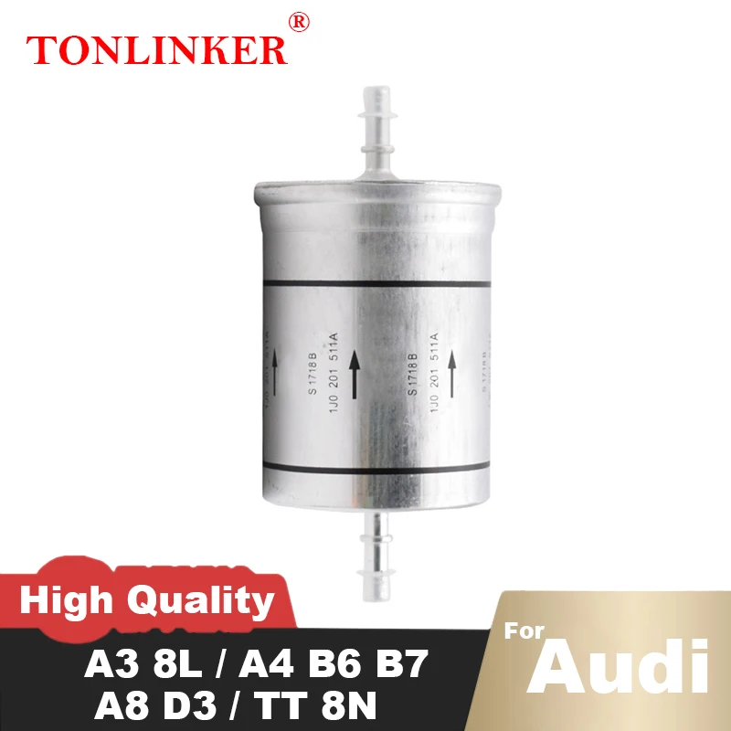 

TONLINKER Fuel Filter For Audi A3 8L 1996-2003 A4 B5 B6 B7 2000-2008 A8 D3 2002-2010 TT 8N 1998-2006 OEM 1J0201511A 1J0201511