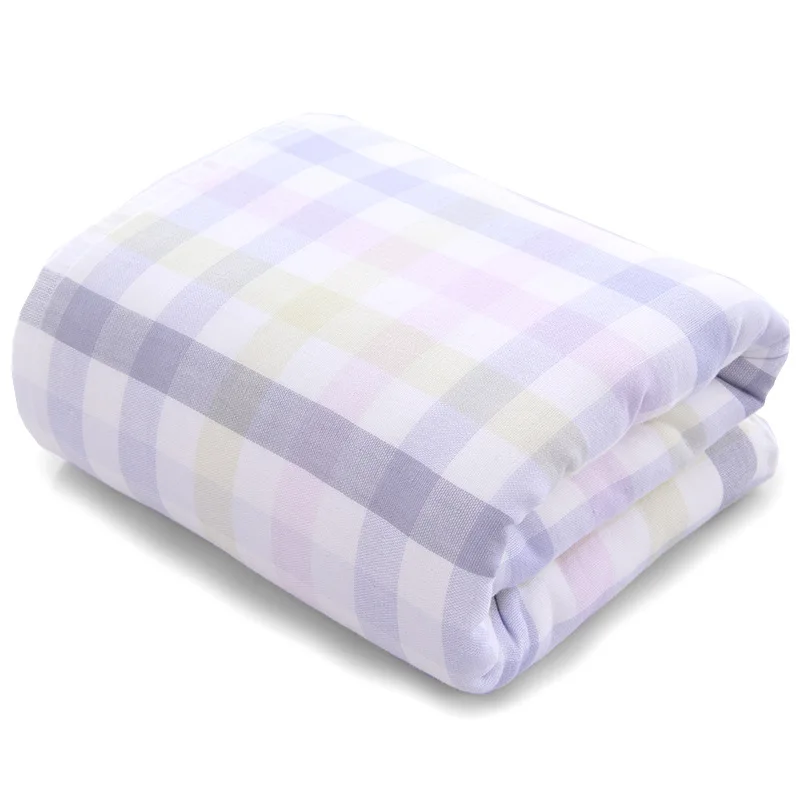 

100%cotton Bath Towel Gauze Color Plaid Super Soft Strong Water Absorption Skin-friendly High-quality Beach Towel 70*140cm 2020