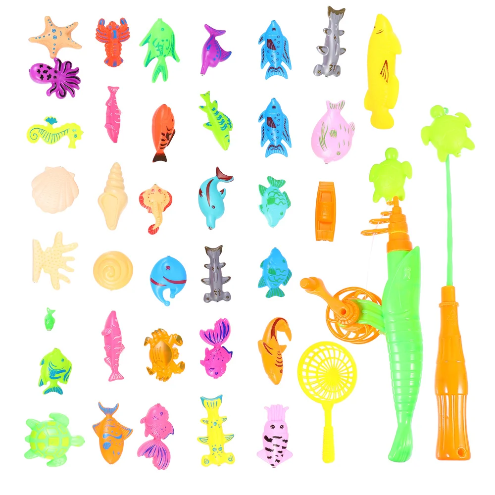 

40Pcs/Set Fishing Toys Kit Magnetic Fishing Toys Kids Educational Toys