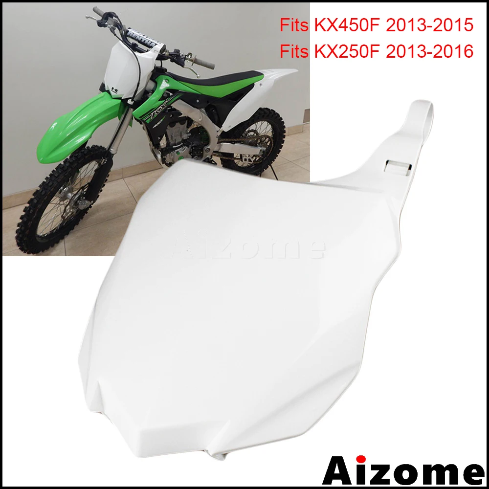 

Пластиковый обтекатель для мотокросса, пластина с номером имени для Kawasaki KX450F KX250F KX450 KX250 Dirt Bike, Передняя пластина с номером белый