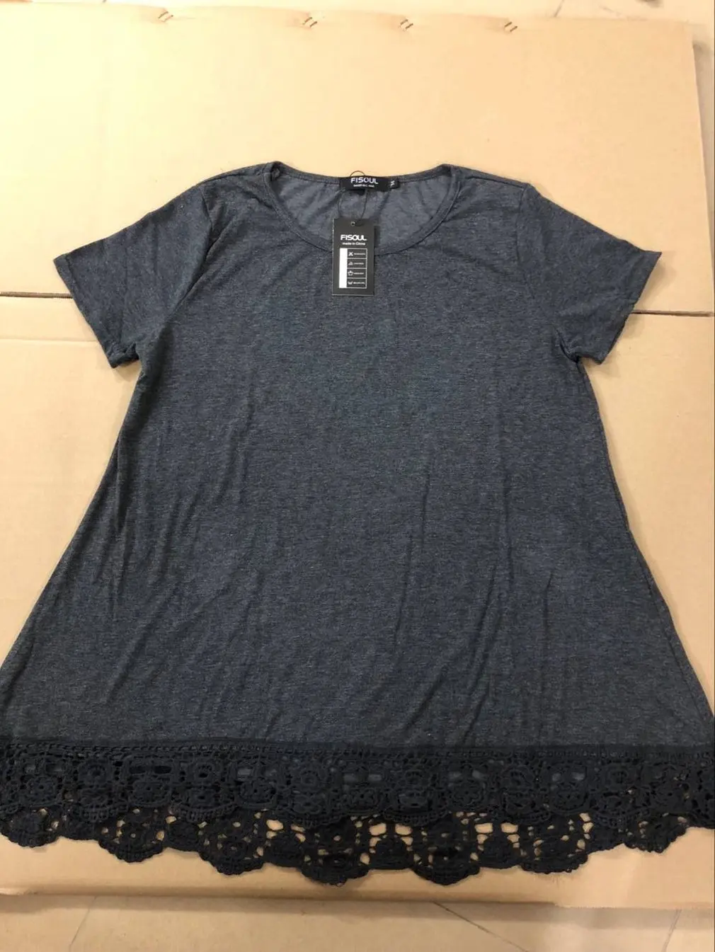 Women Short Sleeve T-shirt Casual Loose Round-neck Blouse Bottoming with Lace Stitching Decor Girls Solid Color Tops | Женская одежда