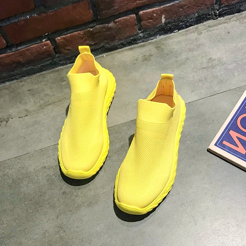 Кроссовки женские на высокой платформе трикотажные дышащие кеды повседневная