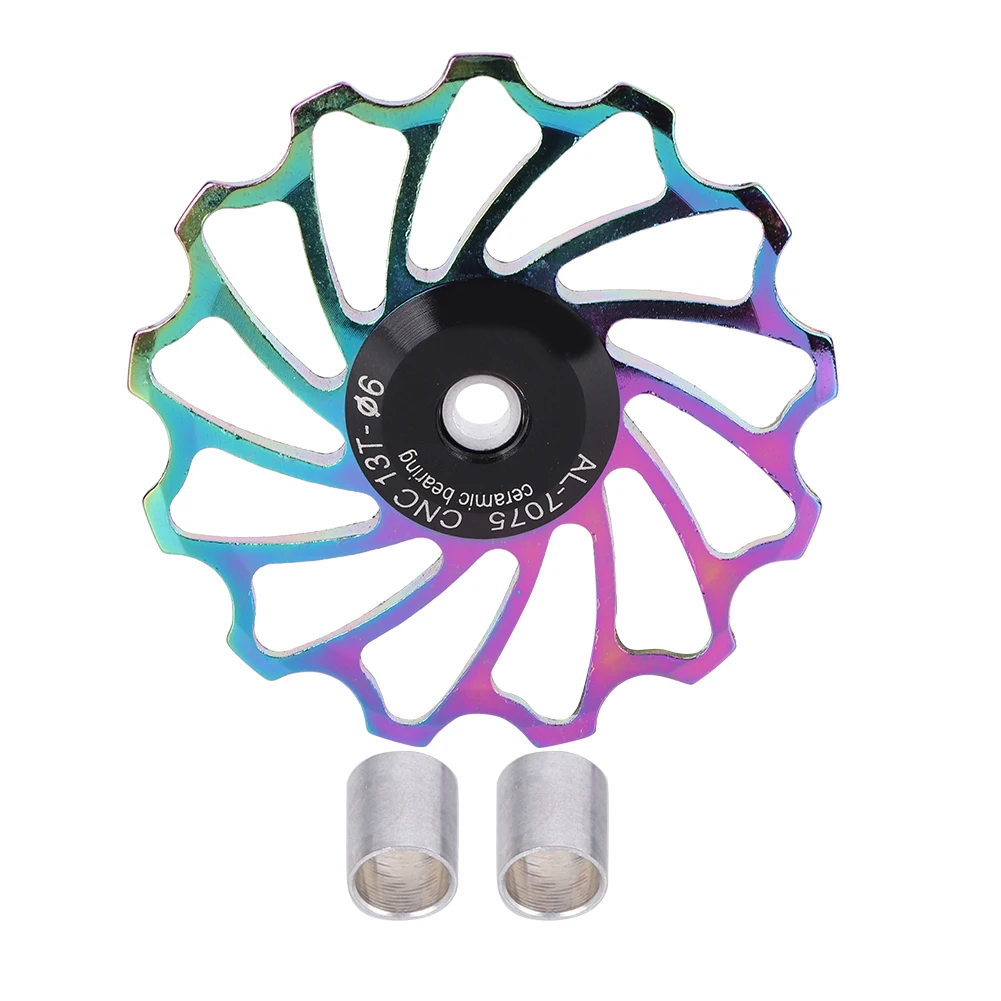 

Mountain Bicycle Ceramics Rear Derailleur Pulley Transmission Bearings Bike Cycling Accessory(colorful-13T )