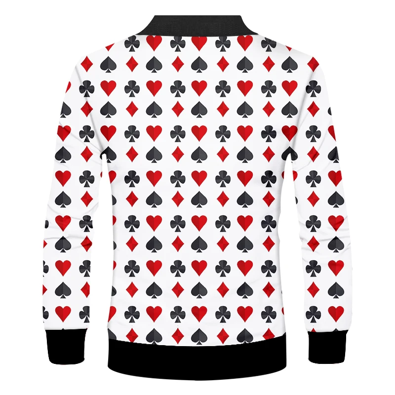 Куртка CJLM на молнии с принтом в виде покера мужские топы длинным рукавом для